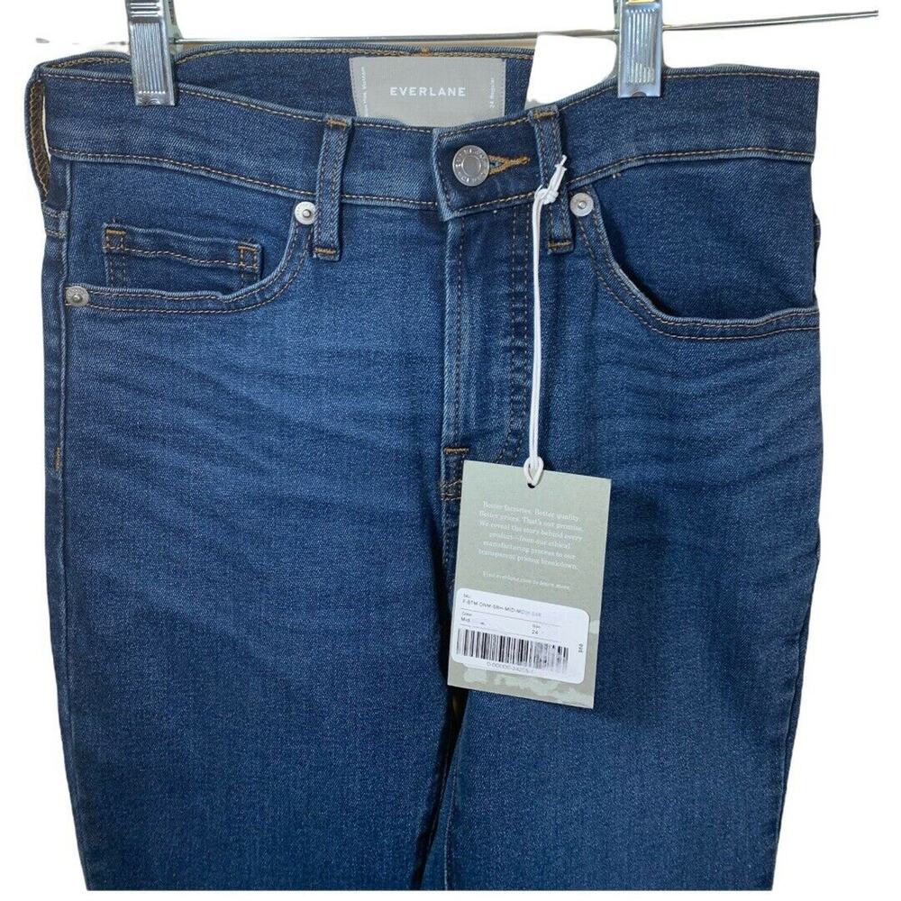 Everlane  Jeans Size 24 Blue Mid Rise Skinny Cotton Stretch Denim NWT Women's - Picture 3 of 8
